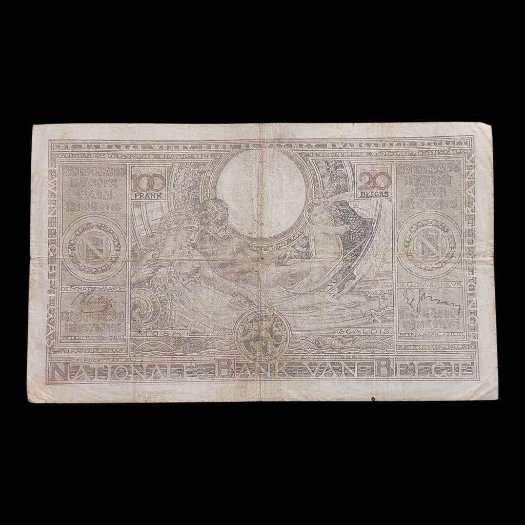 Billet de banque / Belgique / 100 Francs / Vloors / 1938, Timbres & Monnaies, Billets de banque | Belgique, Enlèvement ou Envoi
