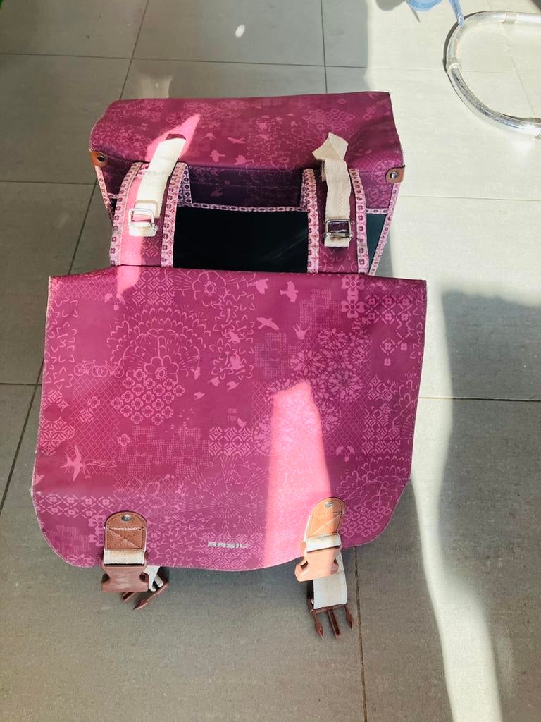 Basil dubbele fietstas, Fietsen en Brommers, Ophalen, Gebruikt