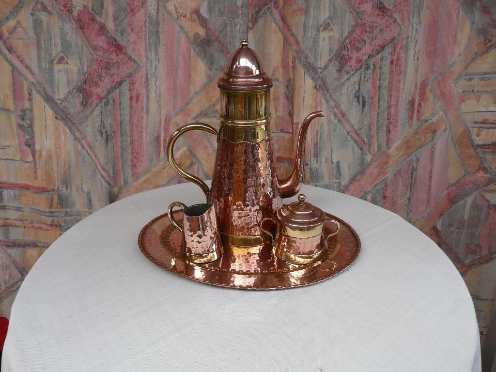 koperen koffieset, Antiek en Kunst, Ophalen of Verzenden