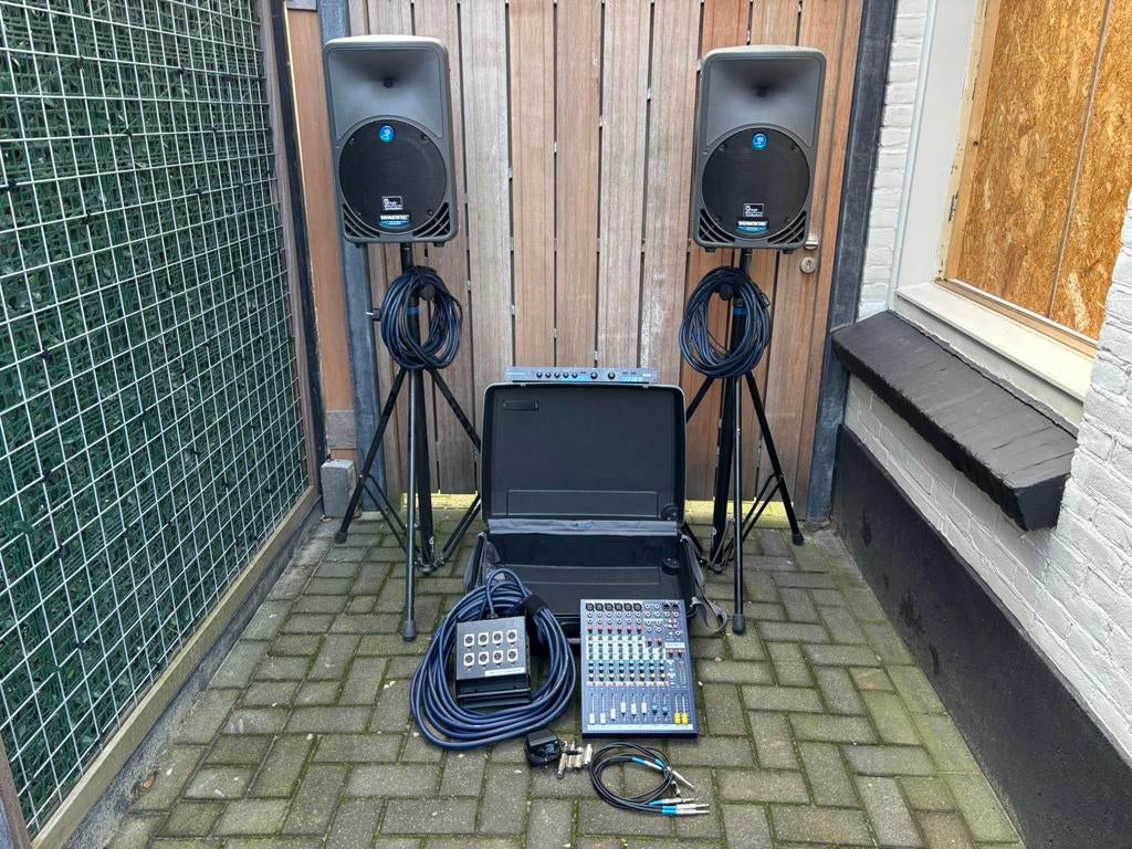 Mini PA set, Soundcraft EPM-6 mixer, 2x Mackie SRM 350, Ophalen, Minder dan 500 watt, P.A.