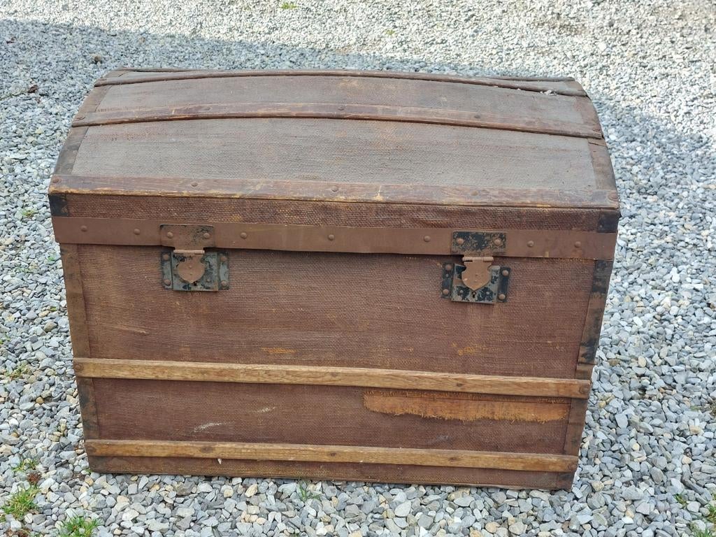 Ancien coffre en bois, Métal, 50 à 100 cm, Utilisé, Moins de 50 cm