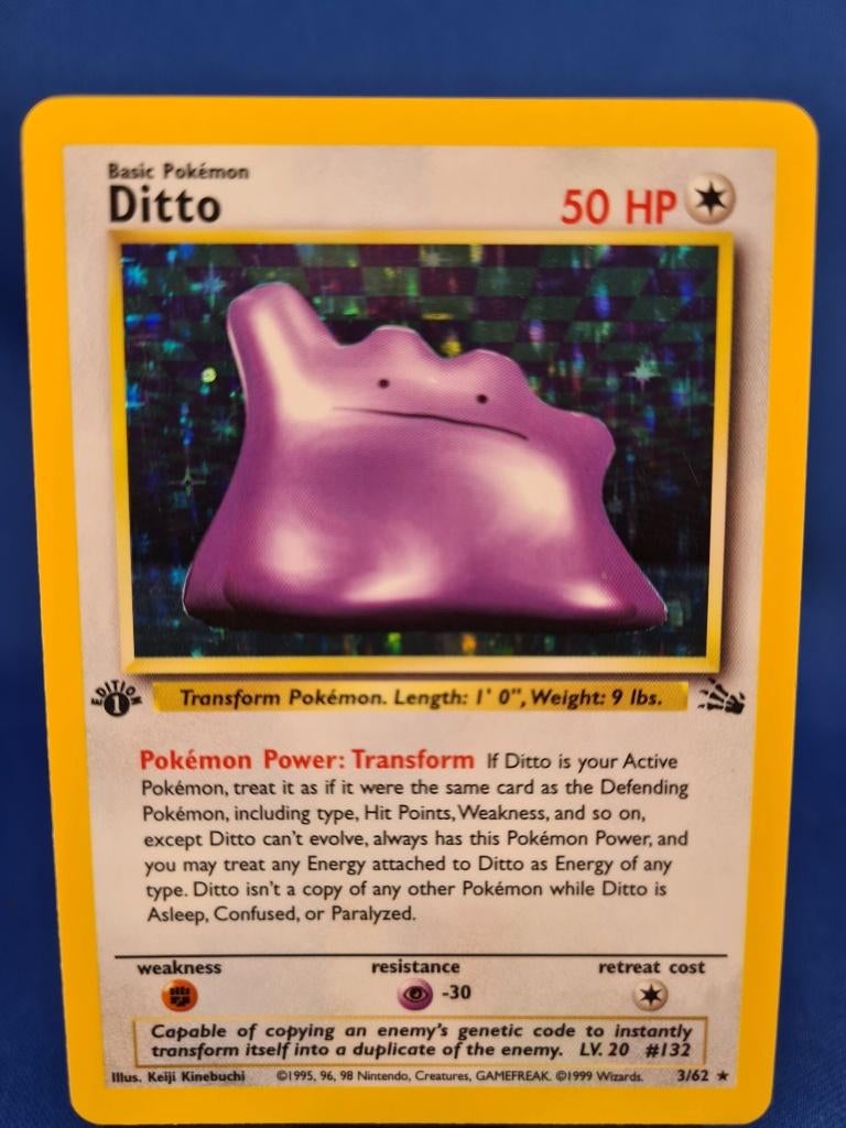 Ditto 3/62 - Fossil (1st edition), Hobby en Vrije tijd, Verzamelkaartspellen | Pokémon, Verzenden, Gebruikt