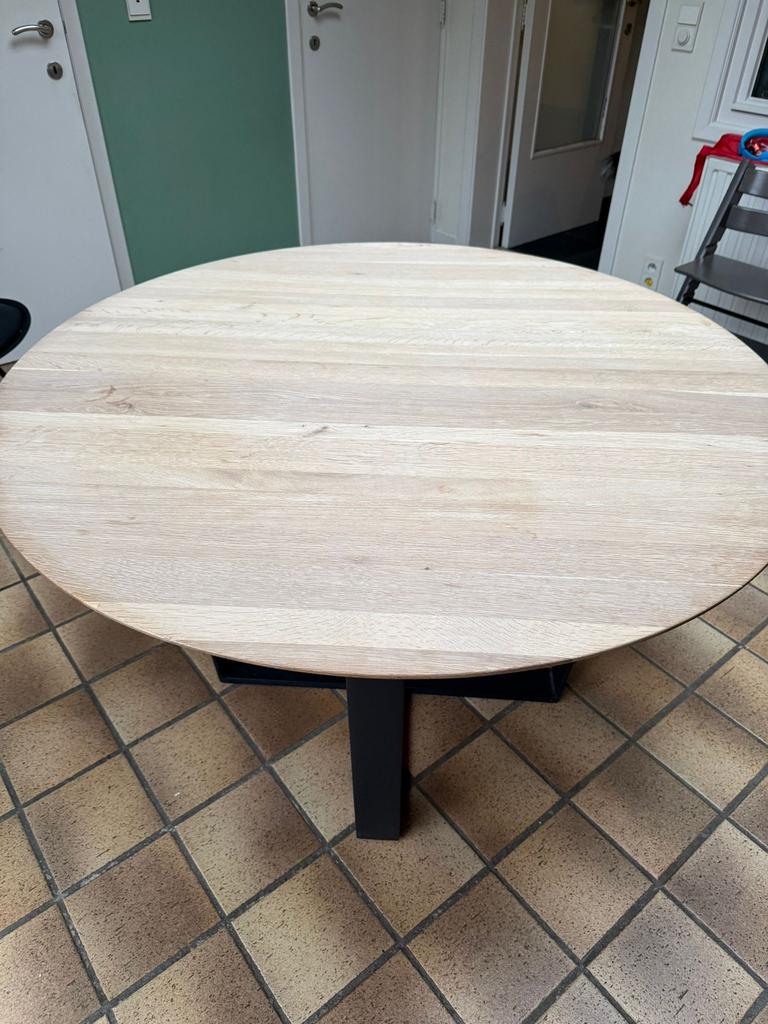 Ronde keukentafel volle eik., Enlèvement, Comme neuf