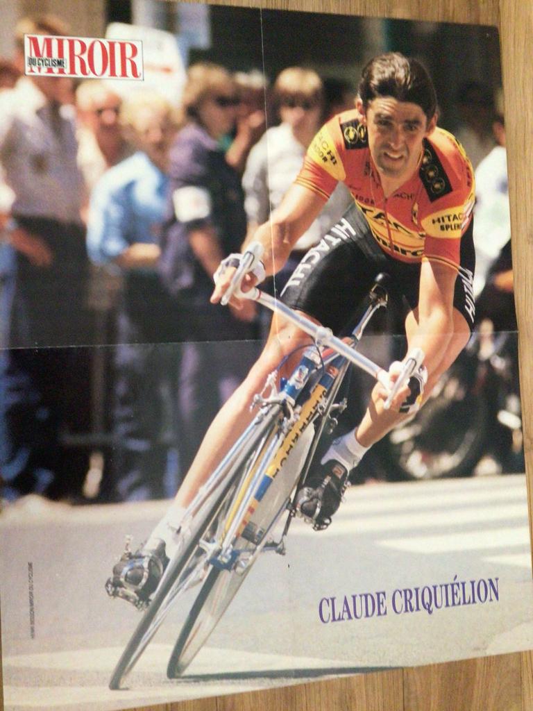 Wielerposter team hitachi splendor claude criquielion, Sport en Fitness, Verzenden