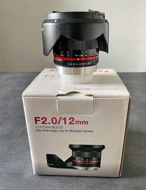 Samyang 12mm f2.0 voor Fuji x, Audio, Tv en Foto, Ophalen of Verzenden, Zo goed als nieuw, Groothoeklens