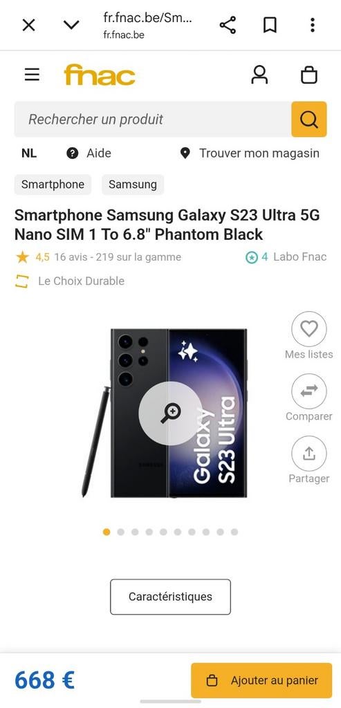 Vds-ech S23Ultra neuf 256gb, Enlèvement