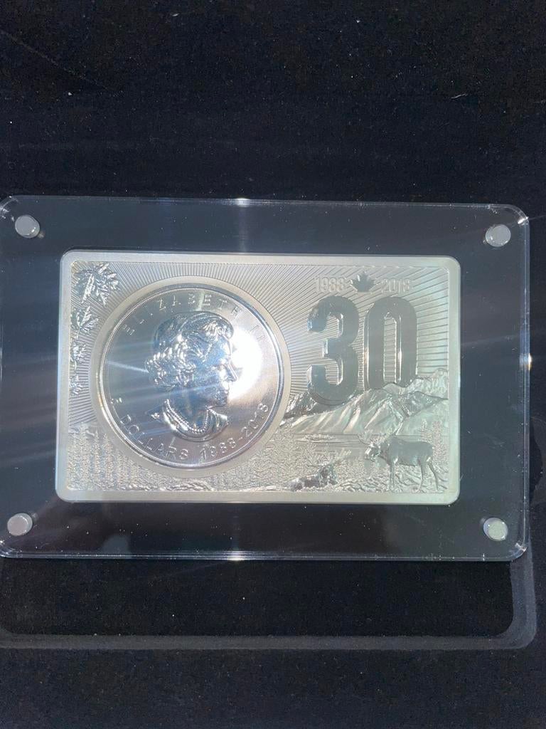 Maple leaf lingot argent 3 oz zilveren, Timbres & Monnaies, Métaux nobles & Lingots, Enlèvement, Argent