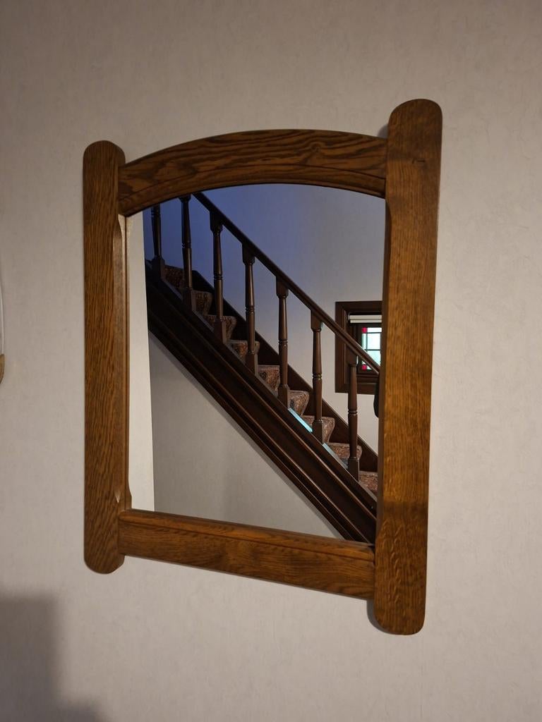 Spiegel met houten kader, Huis en Inrichting, Woonaccessoires | Spiegels, Ophalen