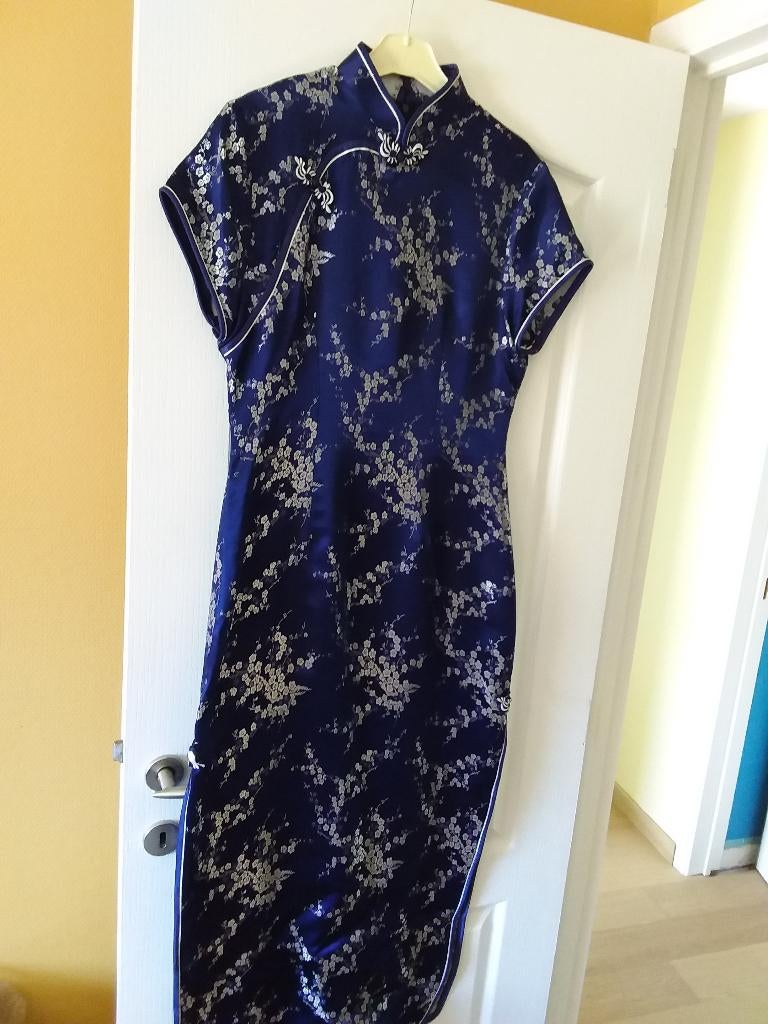 Avondjurk in Chinese stijl, Kleding | Dames, Ophalen, Blauw, Maat 42/44 (L), Zo goed als nieuw