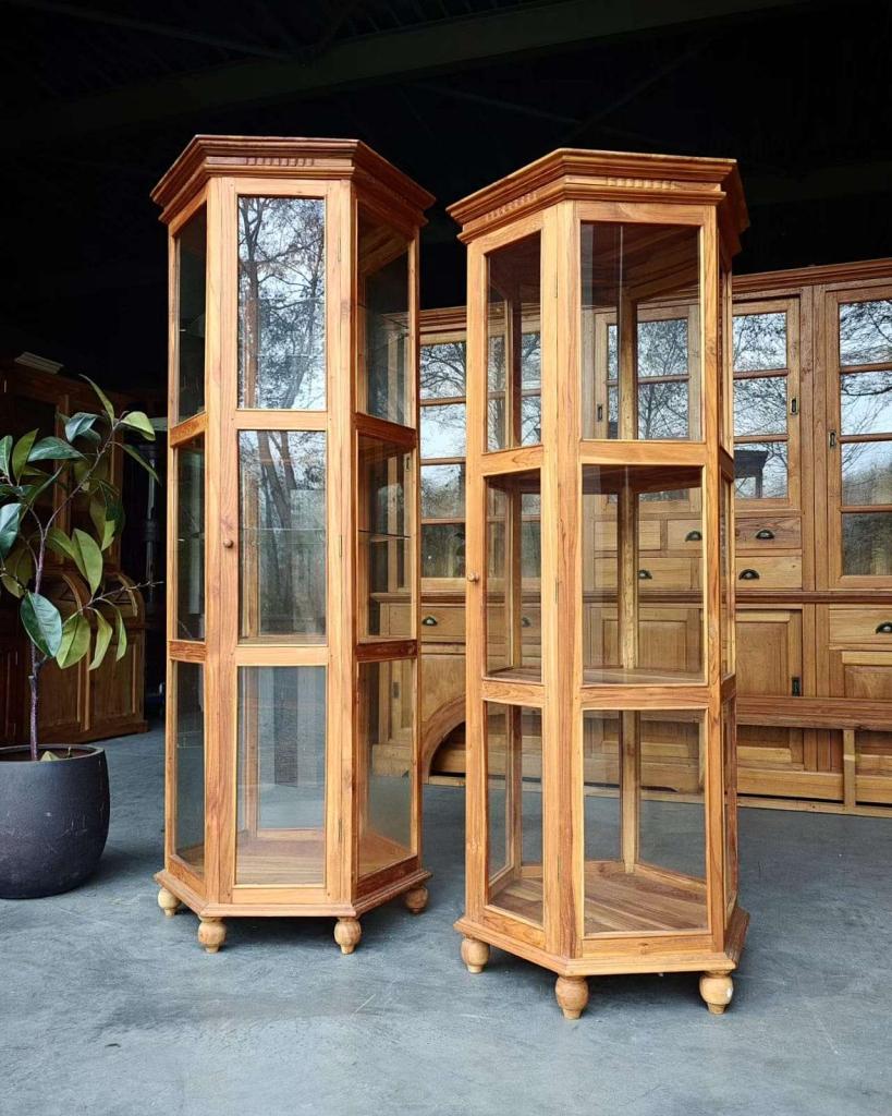 Hexagon Museumkast | Vitrinekast | Winkelvitrine #2442, Enlèvement ou Envoi