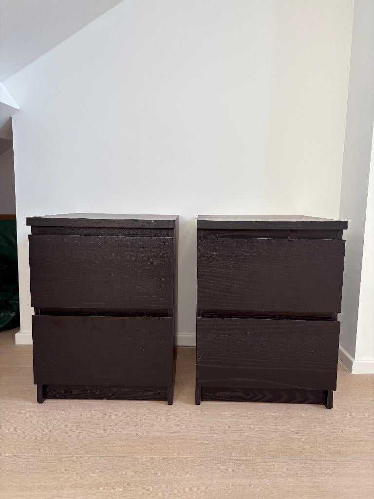 Duo de tables de nuit MALM Ikea, Maison & Meubles, Moins de 45 cm, Enlèvement, Utilisé, 55 à 70 cm