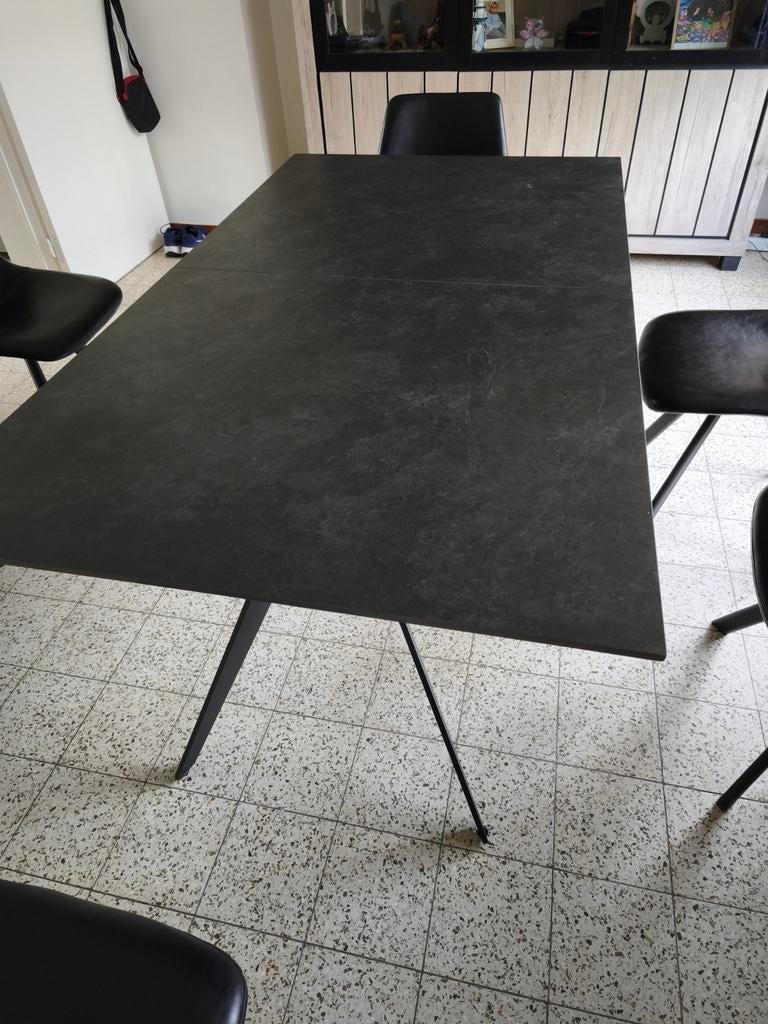 Table en céramique 1,60m/2,20m ( rallonge ) anthracite, Cinq personnes ou plus, Comme neuf, 50 à 100 cm, Enlèvement