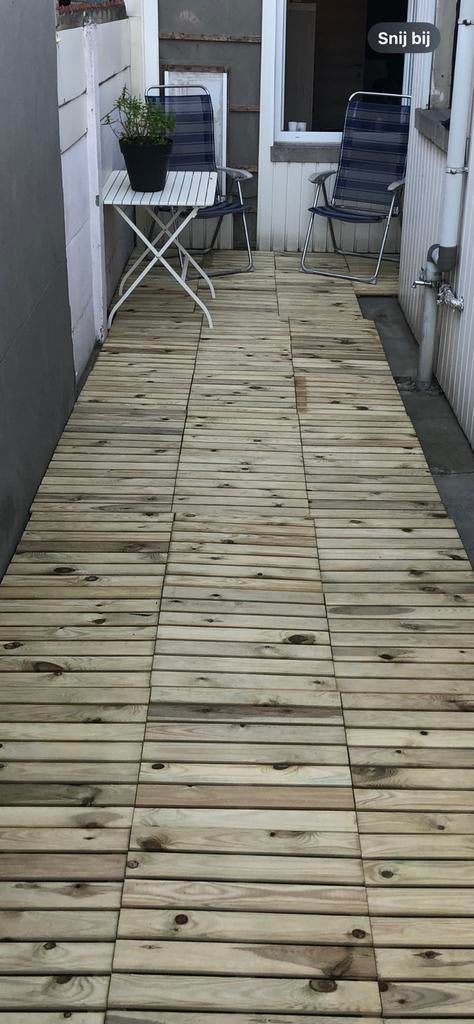 Houten terras tegels, Tuin en Terras, Ophalen, Zo goed als nieuw