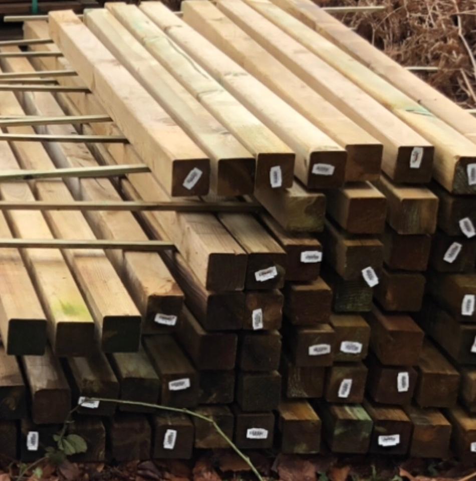 Vierkante tuinpalen, Ophalen, Nieuw, 180 tot 250 cm, Palen