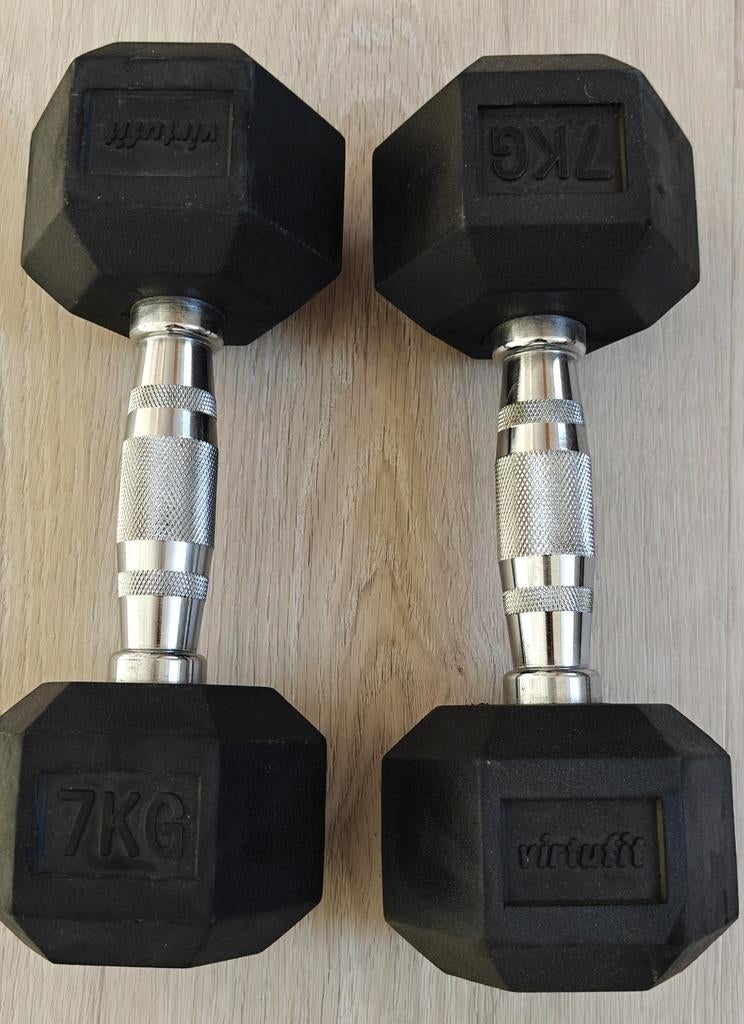 Zwarte Hexa dumbbell set 7kg, Sport en Fitness, Fitnessmaterialen, Ophalen, Zo goed als nieuw, Dumbbell