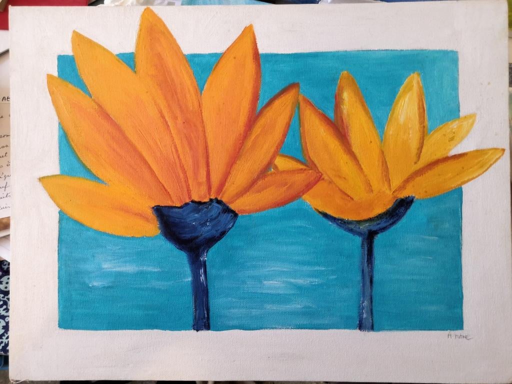 4 Peintures à l'huile par peintre Bruxelloise, Antiquités & Art, Enlèvement