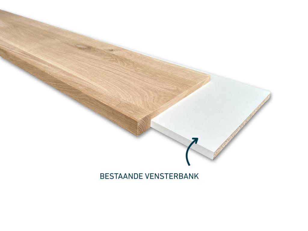 Vensterbank - massief eiken - Recht - Op voorraad, Enlèvement ou Envoi, Neuf, Chêne, Rebords de fenêtre