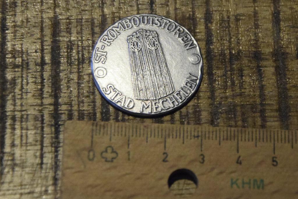 Gedenk munt stad Mechelen 50 jaar vzw Eccomm uit 1982, Timbres & Monnaies, Monnaies | Belgique, Enlèvement ou Envoi, Plaqué argent