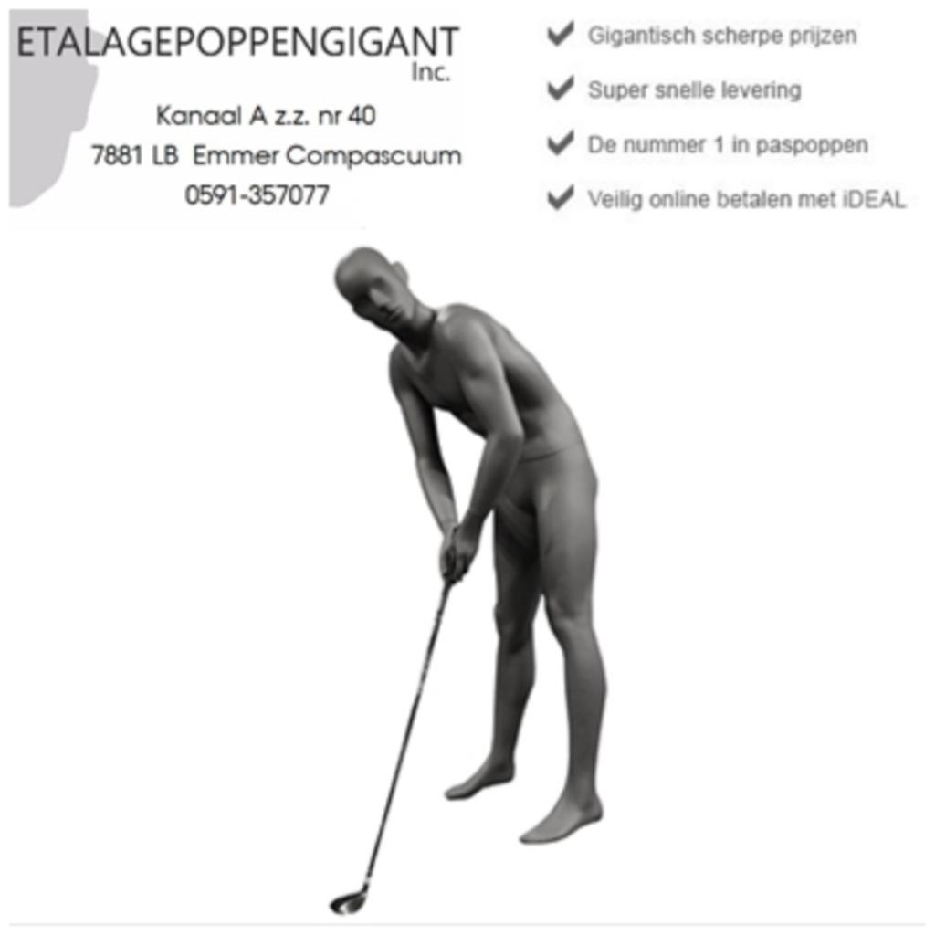 Etalagepop / Mannequin in Golf Houding Nieuw! EPG, Sport en Fitness, Golf, Ophalen of Verzenden, Nieuw, Overige typen, Overige merken