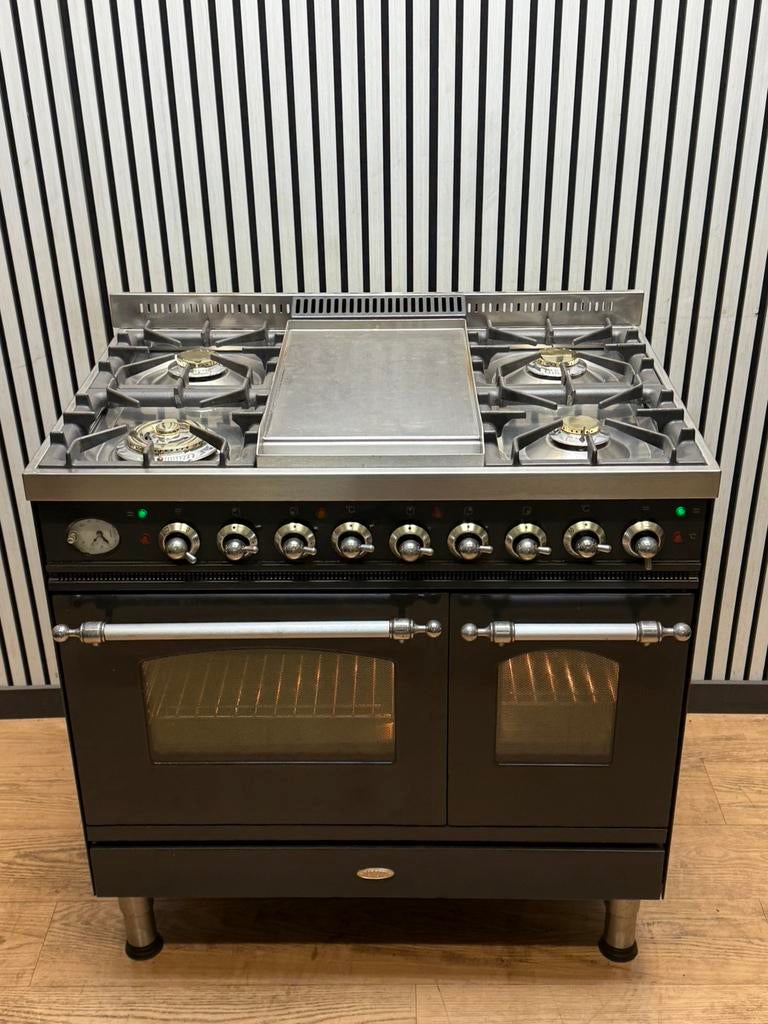 Luxe Boretti Fornuis 5 pits met Frytop & 2 ovens 90 cm, Elektronische apparatuur, Microgolfovens, Ophalen of Verzenden