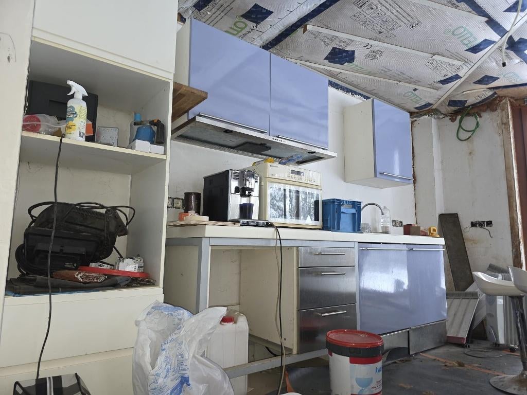 Lot de meubles de cuisine avec évier et hotte, Maison & Meubles, 200 cm ou plus, Enlèvement, Utilisé, 200 cm ou plus