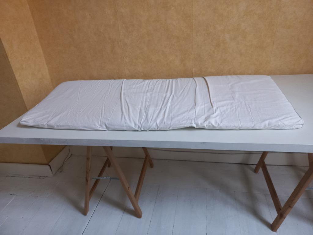 traversin 1m37 sur 46 cm, Maison & Meubles, Enlèvement, Utilisé, Deux personnes, Blanc