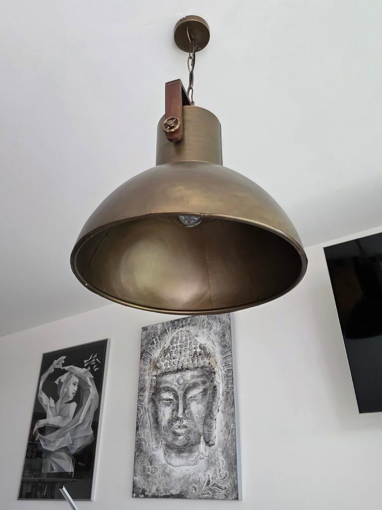 Industriële hanglamp, Ophalen, Zo goed als nieuw, Hout