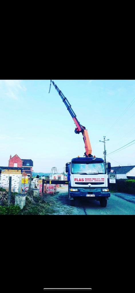 Renault kerax avec grue palfinger et benne, Achat, 2 places, Noir, 2 portes