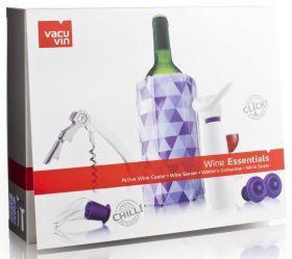 Wine Essentials Gift Set 6-delig |  Paars – wit | Vacu Vin, Ophalen of Verzenden, Nieuw, Overige gebieden, Overige typen