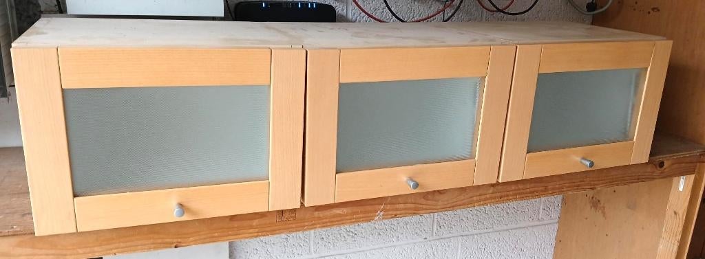 Vitrines en pin (lot de 3), Maison & Meubles, Armoires | Vitrines, Enlèvement, Comme neuf