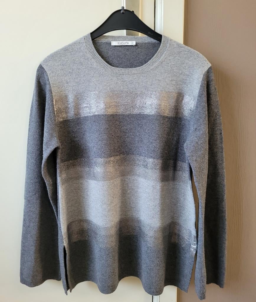 Mooie trui merk Kangra Cashmere, It44=Be40 als nieuw, Ophalen of Verzenden, Zo goed als nieuw, Grijs