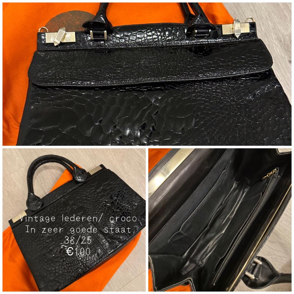 Vintage handtas, Ophalen of Verzenden, Gebruikt, Zwart, Handtas