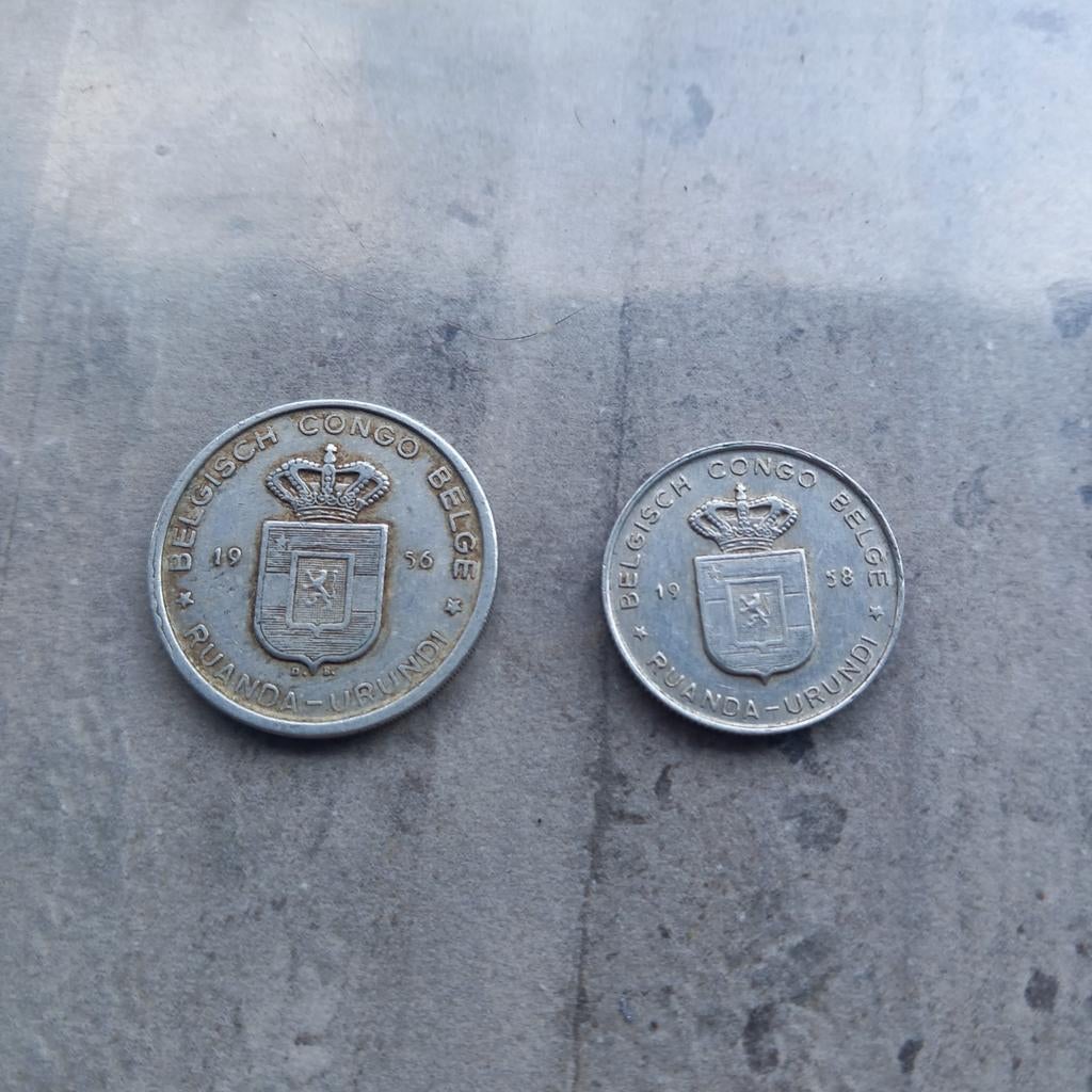 België Congo munten 1956/58, Postzegels en Munten, Munten | België, Ophalen of Verzenden