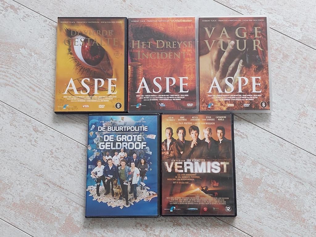 DVD Pakket - Aspe, Vermist, De Buurtpolitie (5 dvd's), Cd's en Dvd's, Ophalen of Verzenden, Zo goed als nieuw