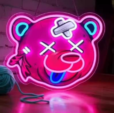 LED lamp neon stijl Roze Beer (38x30cm), Ophalen of Verzenden, Nieuw