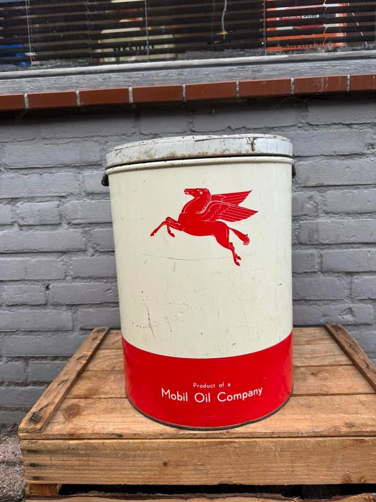 Boîte publicitaire Oud Groot Mobiloil, Collections, Enlèvement ou Envoi, Utilisé, Autre, Autres marques