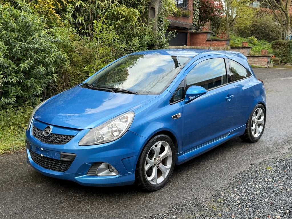 Opel Corsa OPC, Auto's, Opel, Zwart, 4 cilinders, Blauw, Leder en Stof