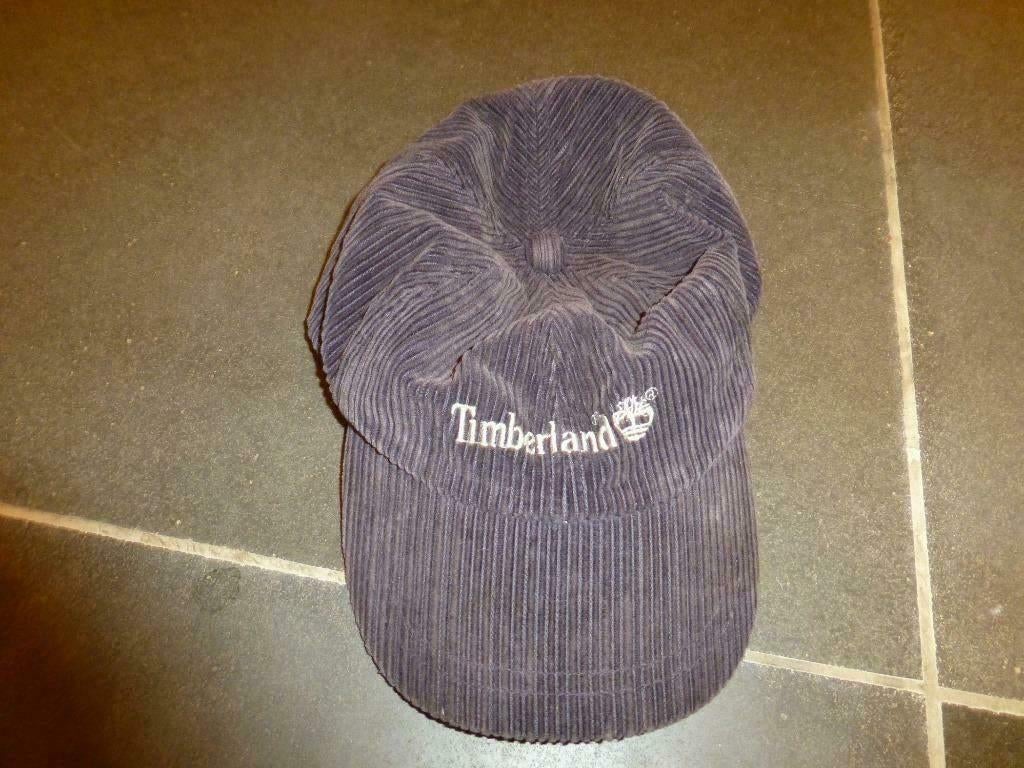 blauwe velours pet van Timberland maat 54, 134 t/m 140, Gebruikt, Timberland, Ophalen of Verzenden