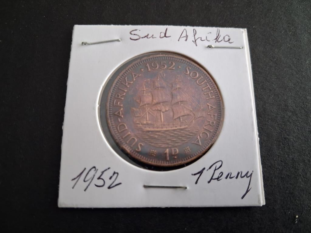 Sud-Afrika: 1 Penny George VI 1952, Postzegels en Munten, Verzenden, Zuid-Afrika, Losse munt