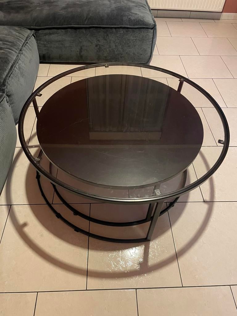 Table de salon en verre + table en fer 100€ a saisir, Enlèvement ou Envoi, Comme neuf, Verre