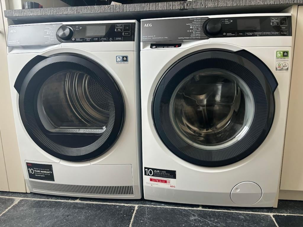AEG wasmachine + droogkast set (2.5j oud) – TOPSTAAT, Elektronische apparatuur, Wasmachines, Ophalen, 1200 tot 1600 toeren, Minder dan 85 cm