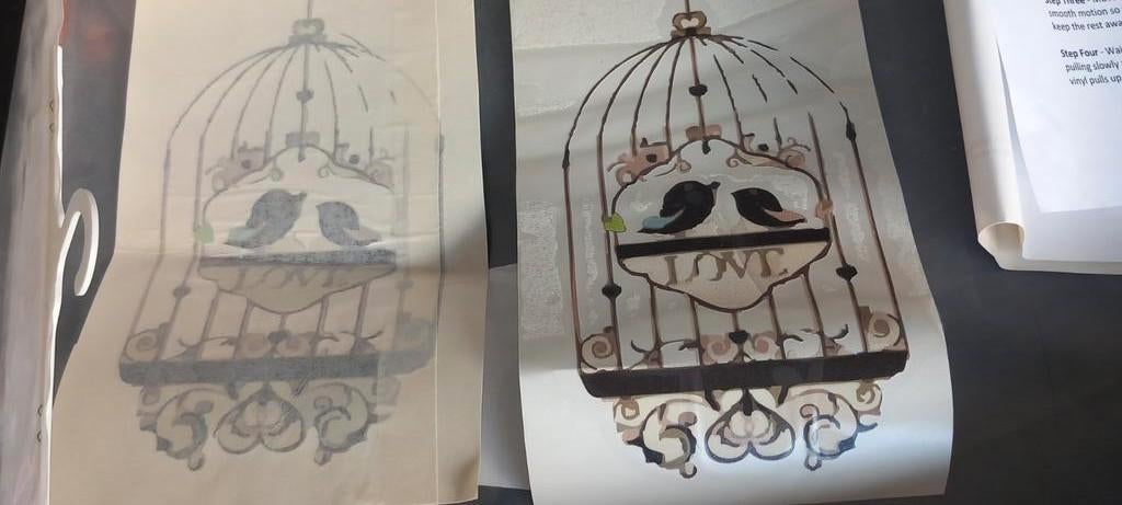 Vinyl wall art vogelkooien + tak blaadjes vintage stickers, Ophalen