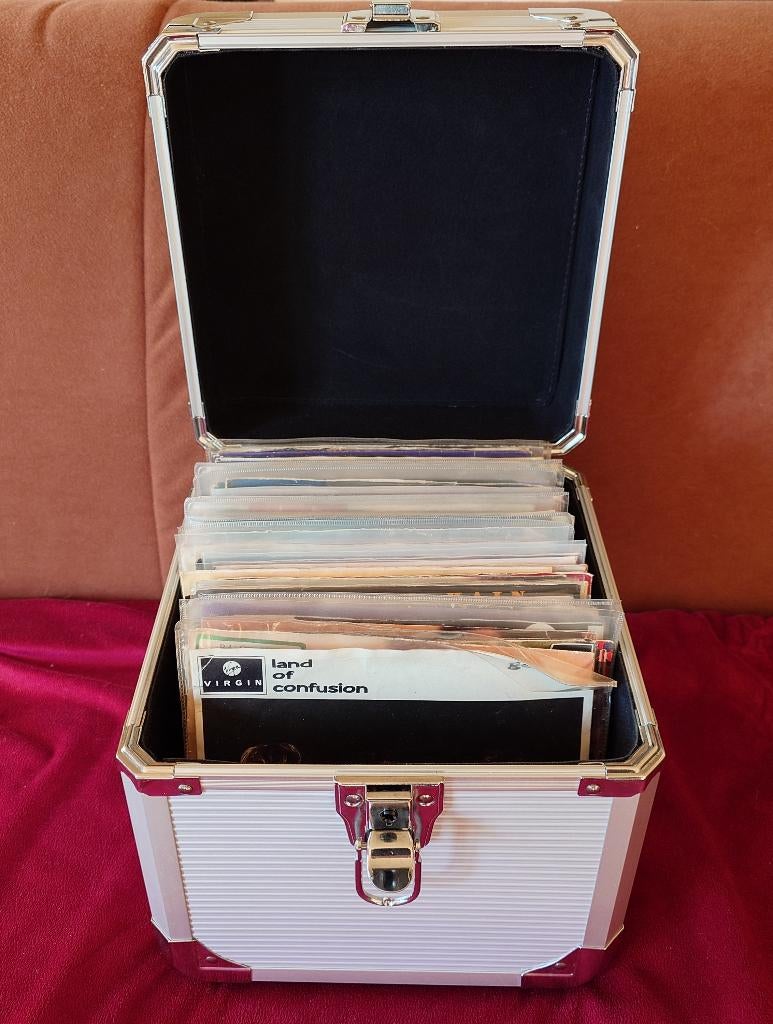 7" Vinyl Case aluminium Incl. 87 stuks Top 40 7'' Singles, Verzenden, 7 inch, Pop, Single