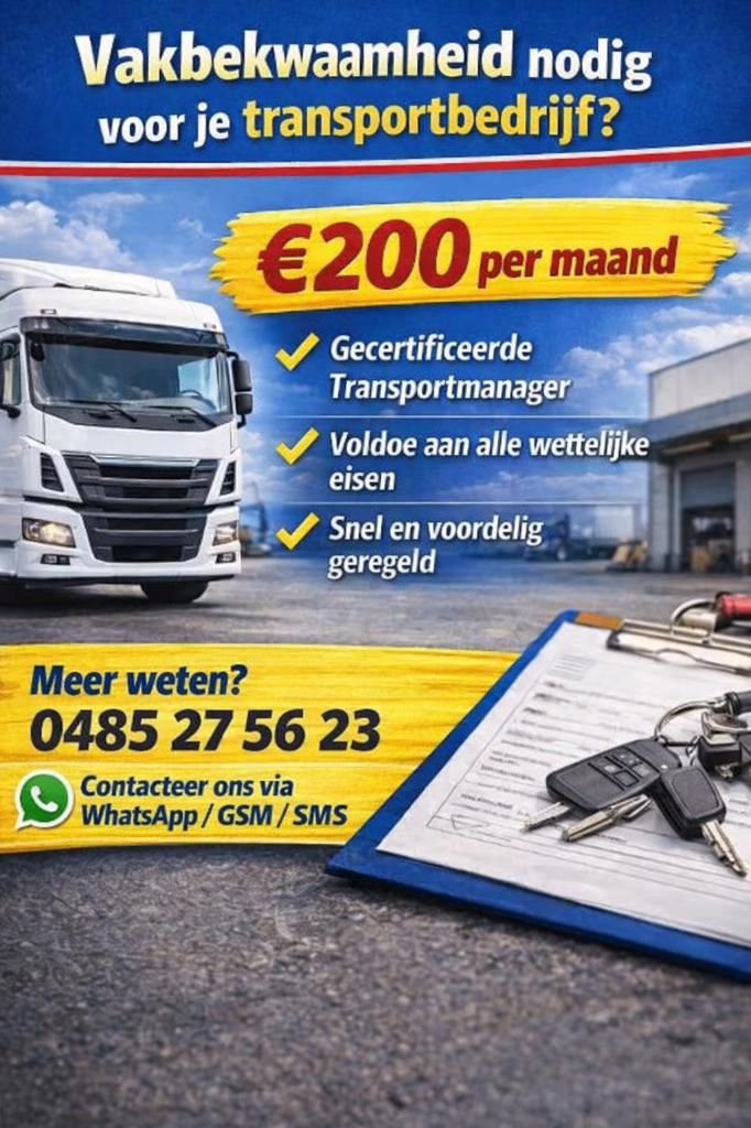 Vakbekwaamheid goederenvervoer. Vervoersvergunning te huur., Vacatures, Starter