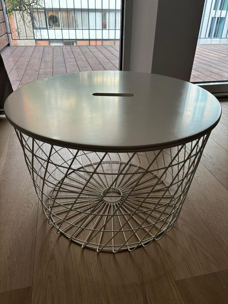 Kvistbro wit - ikea bijzettafel grote versie 61cm diameter, Huis en Inrichting, Ophalen, Minder dan 45 cm, Gebruikt, Metaal of Aluminium