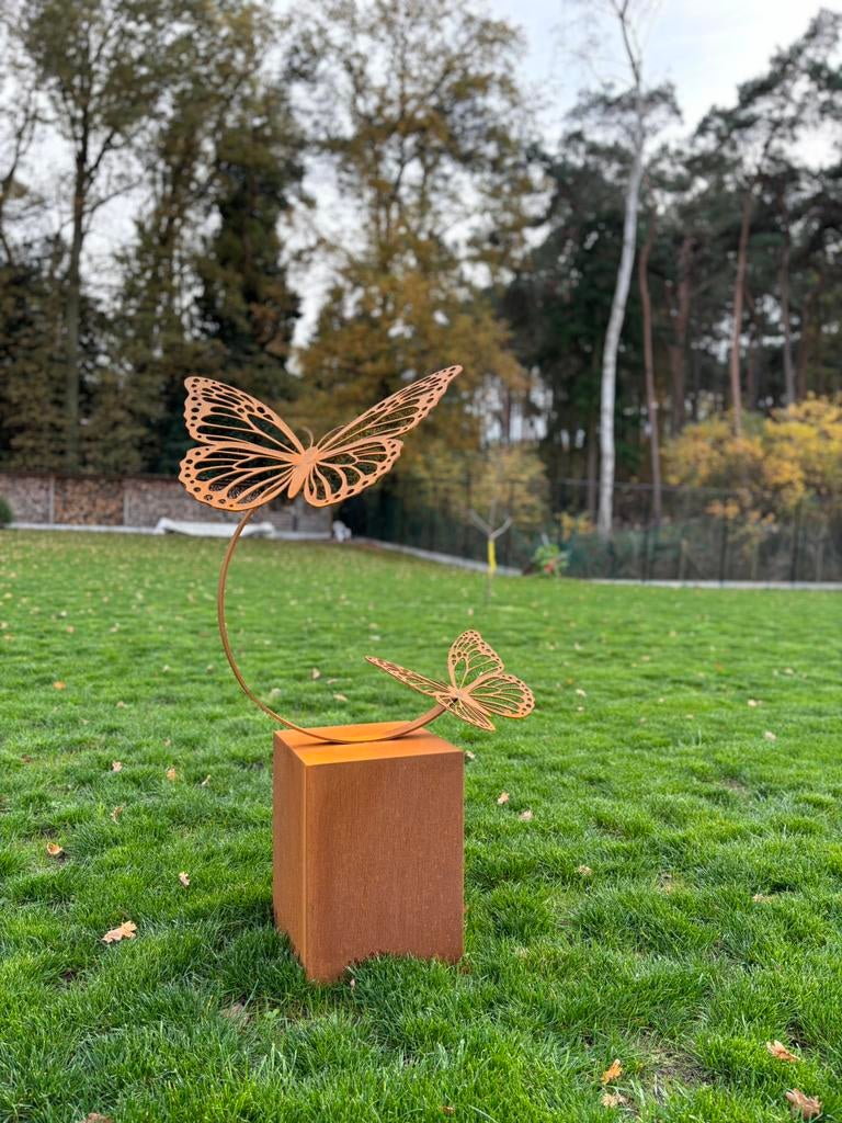 Papillons de jardin en acier Corten, Jardin & Terrasse, Bacs à fleurs & Jardinières, Enlèvement, Comme neuf, Jardin