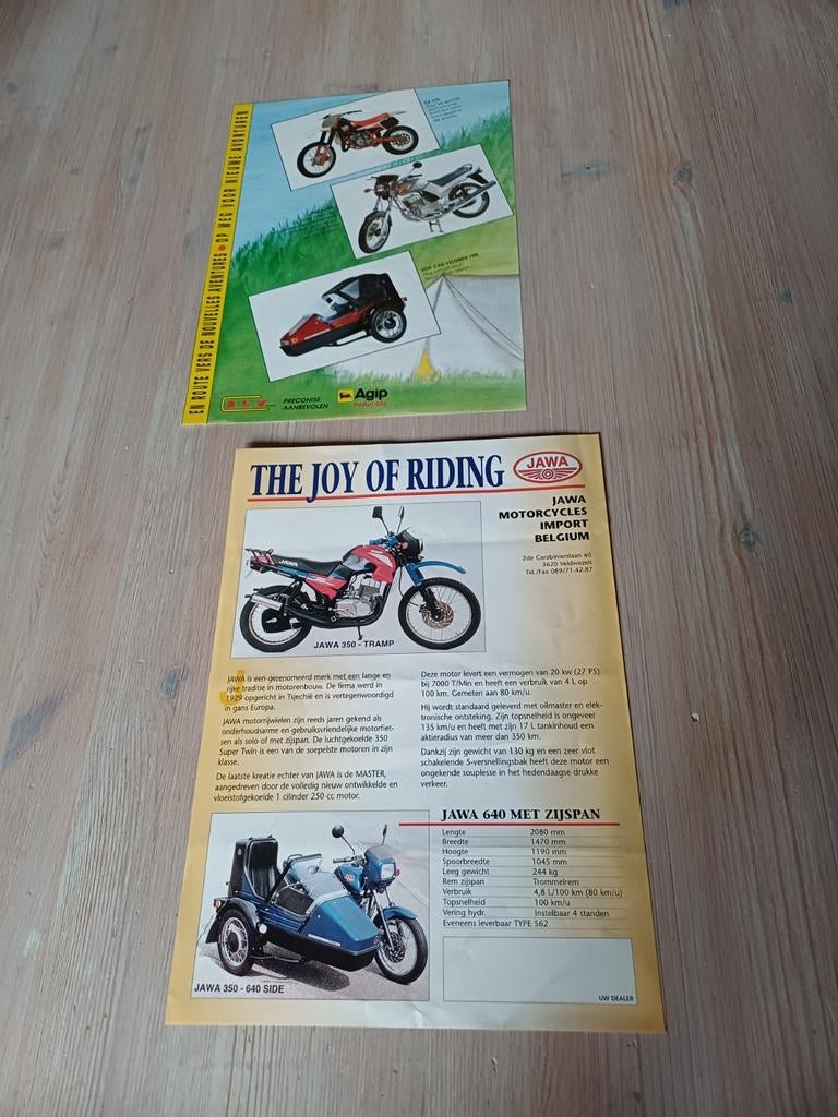 Jawa motor brochure, Motos, Enlèvement