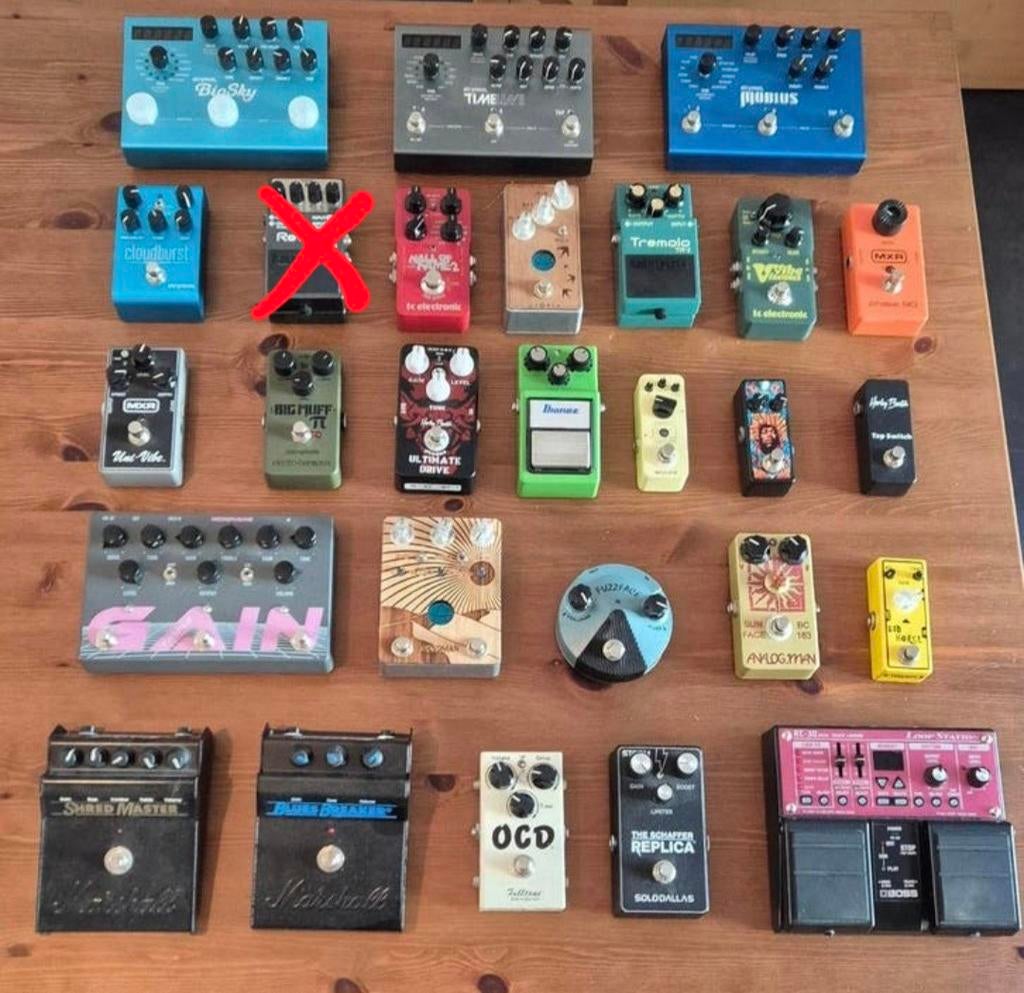 Gitaar effectpedalen collectie - Eerste eigenaar, Ophalen of Verzenden, Zo goed als nieuw, Delay of Echo