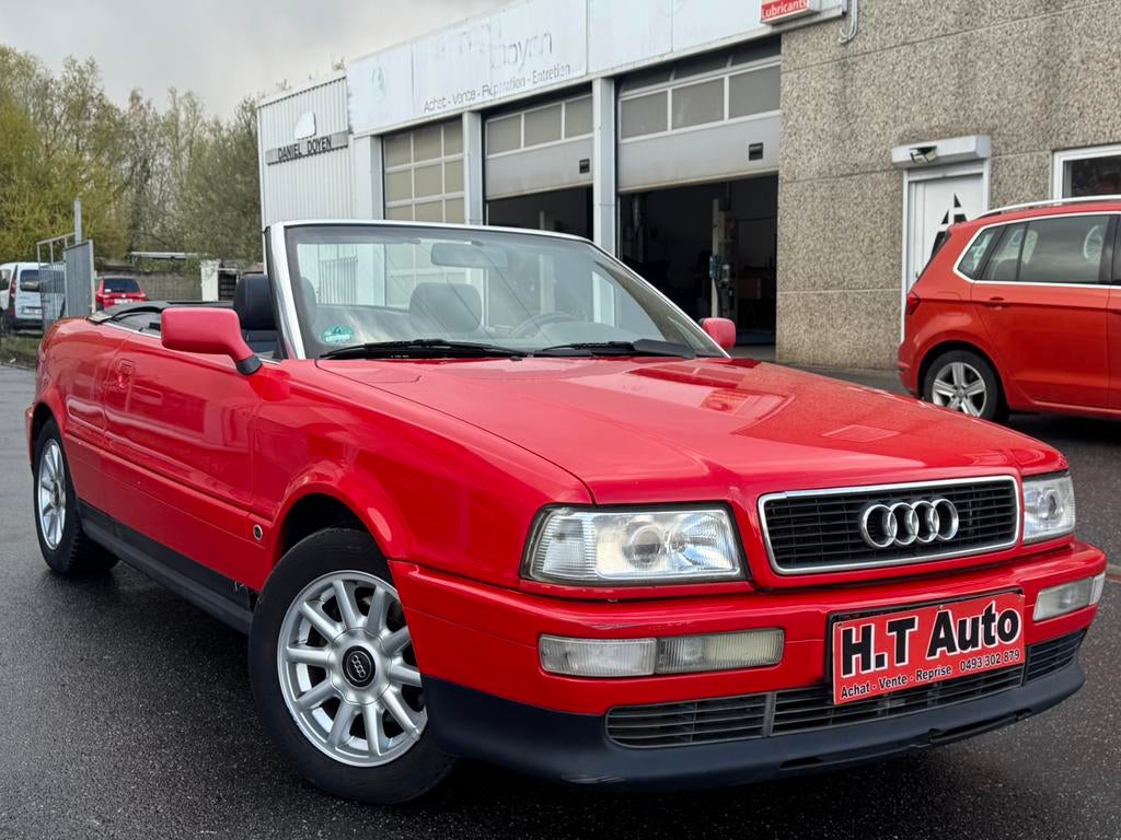 Audi 80 2.6 v6/tres propre cabriolet/airco/ancetre cuir !!, Autos, Rouge, Achat, Adapté aux personnes handicapées, 110 kW