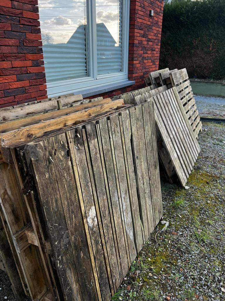 Palletten ( gediend als terrasvloer bij verbouwing), Tuin en Terras, Ophalen, Gebruikt, Hout